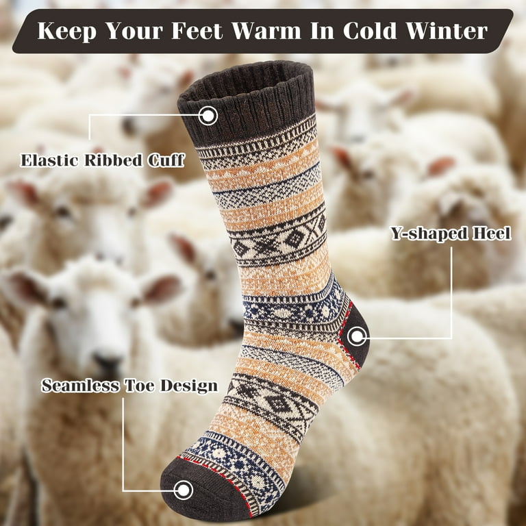 Busy Socks Winter Warm Thermal Socks for Men Women Extra Thick Insulated  Heated Crew Boot Socks for Extreme Cold Weather