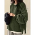 thumbnail image 5 of Women'S Long Sleeve Crewneck Jumper with Side Slit, Casual Soft Ribbed Knit Fall Winter Pullover Sweater, 5 of 8