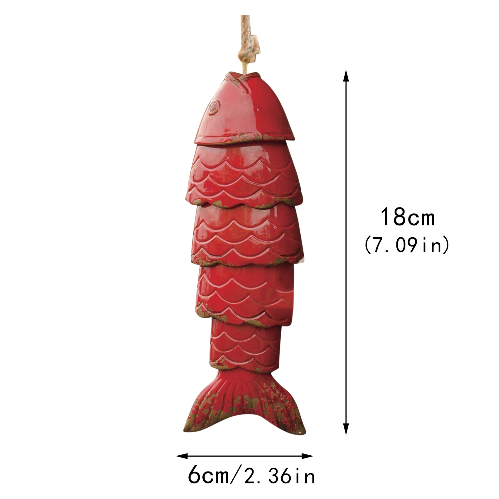 QIEZHON Colored Fish Wind Chime Hanging From Your Porch Or Deck Weather ...