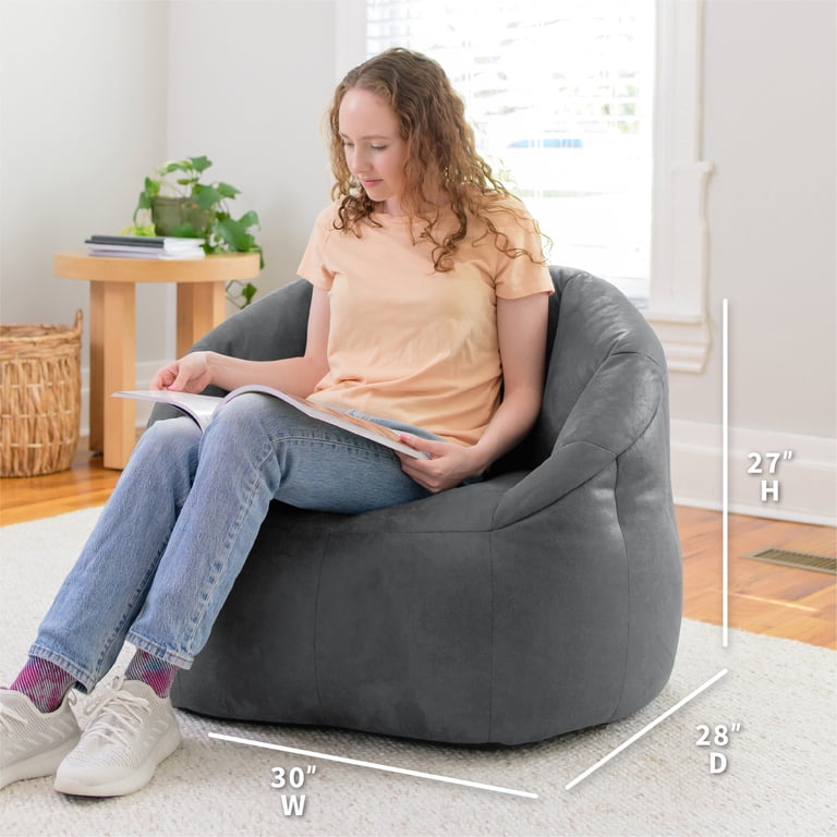 Big Joe Joey Large Bean Bag Chair in Shadow Gray Blazer, All Ages