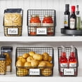thumbnail image 3 of mDesign Small Slanted Kitchen Organizer Basket, Label Slot, 2 Pack, Matte Black, 3 of 8
