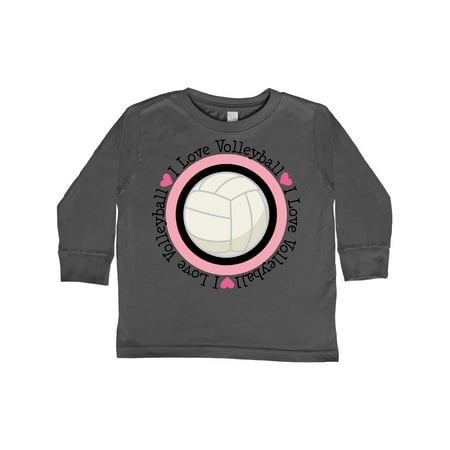 

Inktastic I Love Volleyball Sports Gift Toddler Toddler Girl Long Sleeve T-Shirt