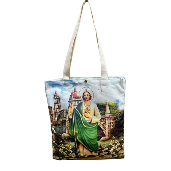 saint jude Canva Tote Bag _ Craft Bag, shopping bag, Prayer Bag, Catholic Bags, Gifts for Mom, Christmas gift