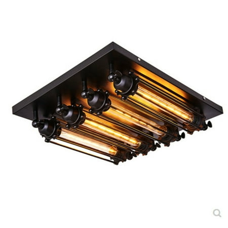 

OUKANING 40W Industrial Chandelier Vintage Flute Ceiling Lamp Loft Pendant Light Fixture