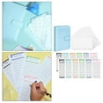 thumbnail image 3 of PU Leather Notebook Binder Clear Binder plastic leaf budget Pockets Budget Envelope Blue, 3 of 9