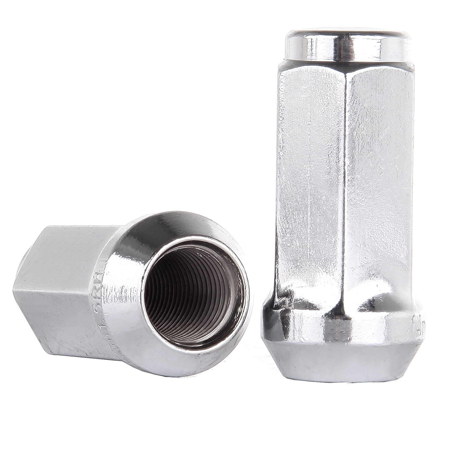 cciyu Set of 24 Silver Chrome Spline Wheel Lug Nuts for Cadillac for Chevy for Chrysler for Ford for GMC for Honda for Hummer for Toyota 1992-2014 14X1.5 Drive Close End 1.9" Tall