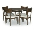 thumbnail image 5 of Savoy Cabernet Brown Fixed Top Round Wood Dining Table, 5 of 8