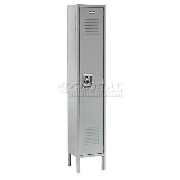 Global Industrial 254121GY 15 x 18 x 72 in. Single Tier Infinity Locker with 1 Door Ready to Assemble, Gray