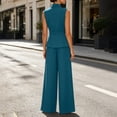 thumbnail image 6 of Bosfbaoi Two Piece Sets for Women Sleeveless Blazer Vest and High Waist Wide Leg Pants Formal Work Office Womens Summer Outfits, 6 of 7