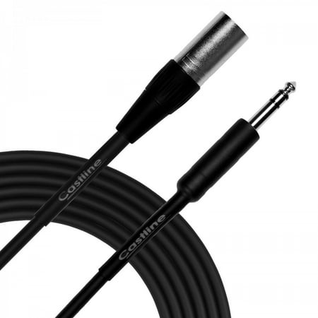 20 Ft Castline Silver XLR male to 1/4" TRS Patch Cable Mogami 2582