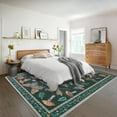 thumbnail image 2 of Washable Rug 9x12 Mushroom Butterfly Area Rug Non Slip Living Room Large Rugs Insect Moth Print Carpet Non Shedding Soft Bedroom Floor Mat Thin Foldable Modern Carpet for Farmhouse, Black, 2 of 6
