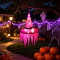 thumbnail image 6 of LED Light Up Jagged Witch Hat with Glowing Ghost Effect, Battery-Powered Halloween Yard Decor, Illuminated Party Prop for Walkway, Lawn and Spooky Outdoor Patio Decoration, D, 6 of 6