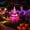 Pink, variant on Halloween Witch Hat Light Up Jagged Decor, LED Glowing Hanging Witch Hat for Yard Porch Tree Garden Party Holiday Decoration