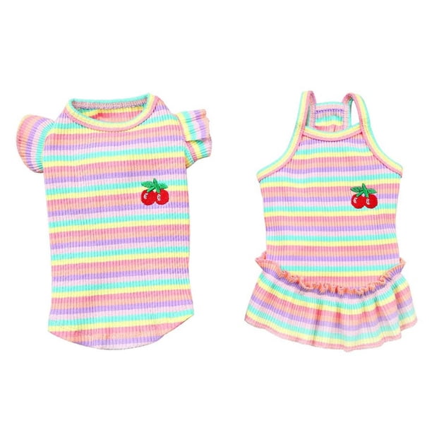KAKOWELY 2 piezas de chaleco creativo para perro, ropa para cachorro, vestido adorable, ropa de verano para mascotas