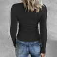 thumbnail image 4 of Women Summer Tops Women Casual Solid T Shirt Long Sleeve Shirt Loose Blouse V Neck Tops Business Blouses for Work with Leggings plus 2x Womens Stretch Work Shirts V Scrub Extra Large Shirts Black L, 4 of 6