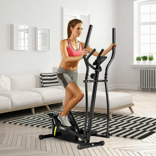 Gymax Magnetic Elliptical Machine Trainer Smooth Quiet Driven for Home Gym Exercise