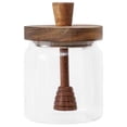 thumbnail image 1 of Honey Jar with Wood Dipper and Lid, 400ml Sealing Borosilicate Glass Honey Pot, Dust Moisture Proof Pot for and Syrup, 1 of 5