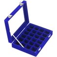 thumbnail image 1 of Velvet Glass Jewelry Ring Display Organiser Box Tray Holder Earrings Storage Case (Blue), 1 of 3