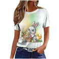 thumbnail image 5 of Pxxlle Womens Easter Shirts Funny Bunny Rabbit Graphic Tees Casual Short Sleeve Tshirt Happy Easter Party Crewneck Shirts for Holiday M, 5 of 5