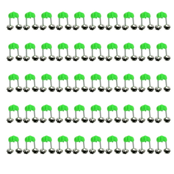 erfcxs 50pcs Fishing Bells Clips Fishing Rod Alarm With Dual Alert Bells Fishing Rod Bells