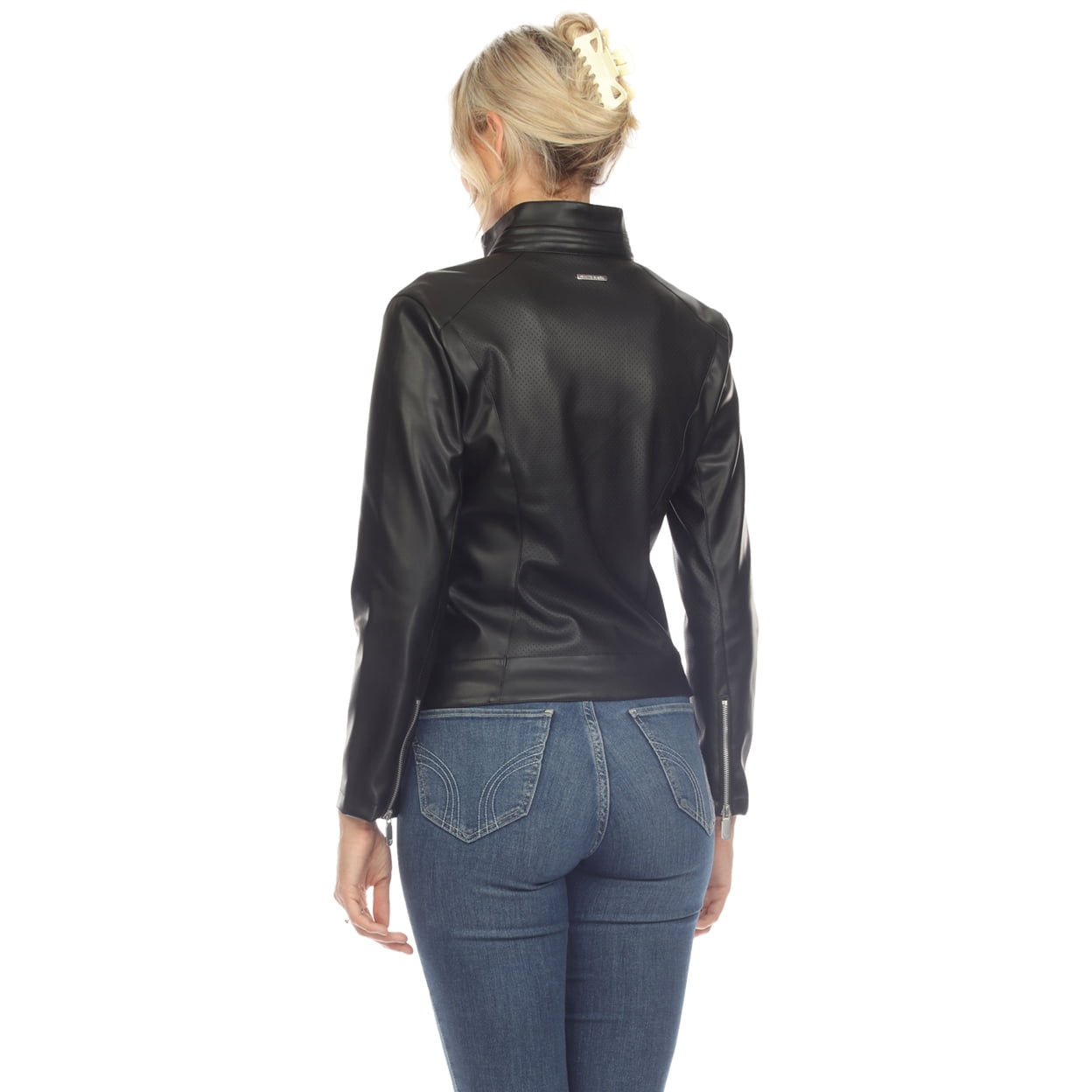 White Mark Womens Classic Biker Faux Leather Jacket Sizes Available Sustainable