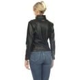 thumbnail image 3 of White Mark Fashion's Classic Biker Faux Leather Jacket, 3 of 10