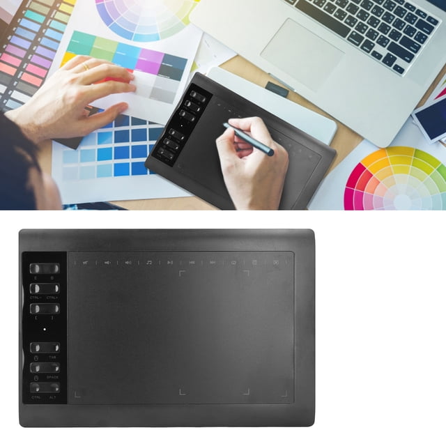 Tableta de Dibujo Gráfico, Tableta de Arte Digital 5080 LPI 233pps Ultra Delgada para escritorio para teléfono móvil para portátiles