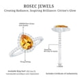 thumbnail image 6 of Rosec Jewels Citrine Teardrop Engagement Ring with Halo - 6X8 mm - Natural Citrine Diamond Ring - AAA Quality - with Jewelry Box, 18K White Gold, US 13.00, 6 of 9