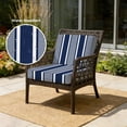 thumbnail image 2 of Outdoor Patio Cushion Covers 4 Pack Navy Blue White Stripes Patio Chair Cushion Covers with Ties and Zipper Modern Vertical Lines Waterproof Outdoor Seat Cushion Covers for Patio Furniture 20"x18", 2 of 9
