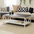 thumbnail image 2 of Natalee 48" Distressed Farmhouse Coffee Table in Gray/White Wash, 2 of 10