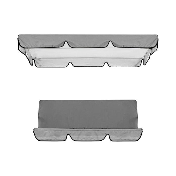Reemplazo del dosel del columpio del patio, cubierta de la silla del columpio del jardín con la funda del cojín del columpio para el patio, el patio, Gris