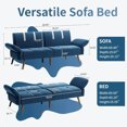 thumbnail image 3 of Convertible Sofa Futon Sofa Bed Living Room Sofas Apartment Office Small Space With Adjustable Armrest Backrest Furniture Home My Lux Decor Round, 3 of 11