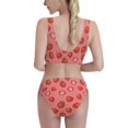thumbnail image 3 of Vsdgher Womens High Waisted Bikini Sets Two Piece Swimsuit Red Strawberry Print Tummy Control Bathing Suit-Small, 3 of 8