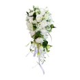thumbnail image 2 of facefd Wedding Bride Bridal Waterfall Hand Bouquet Artificial Hand Rose Flower, 2 of 5