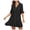 Black, variant on zaveiop Women's V Neck Ruffled Cover up Button Down Bathing Suit Beach Dress with Short Sleeves (Black, M)