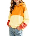 thumbnail image 4 of Abcomgle Girls Hoodies Size 14-16 Long Sleeve Colorblock Patchwork Girls Sweatshirt Crewneck Cute Top Fall Casual Fashion Sweaters for Girls with Pocket, 4 of 5