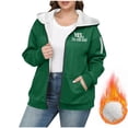 thumbnail image 4 of Women's Fleece Jacket, Plus Size Zip-Up Hoodie with Plush Lining, Drop Shoulder Long Sleeve Casual Outdoor Jacket, 4 of 5