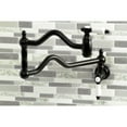 thumbnail image 2 of Kingston Brass KS2100BPL Bel-Air Two-Handle 1-Hole Wall Mount Pot Filler Faucet in Matte Black, 2 of 8