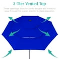thumbnail image 2 of Best Choice Products 10ft 3-Tier Solar Patio Umbrella w/ 24 LED Lights, Tilt Adjustment, Easy Crank - Resort Blue, 2 of 7