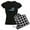 With Checker Pant, variant on - Shark Attack! Pajamas - Women's Short Sleeve Print T-Shirt and Pants Dark Cotton Pajama Set