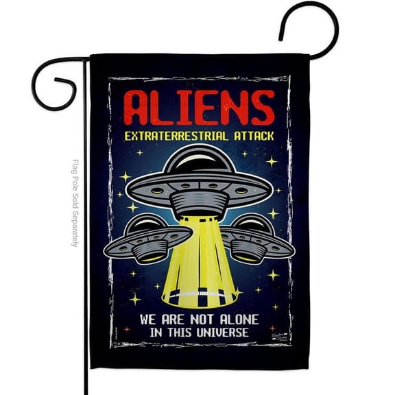 Angeleno Heritage G130406-P3 Aliens Attack Cosmos Space Creature 13 x 18.5. in. Double-Sided Decorative Vertical House Garden Flag for Decoration Banner Yard Gift