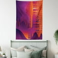 thumbnail image 4 of Music Tapestry, Volumes Bar Abstract Melody Visualization Motifs Art Colorful Composition, Wall Hanging for Bedroom Living Room Dorm Decor, 40W X 60L Inches, Plum and Burnt Sienna, by Ambesonne, 4 of 5