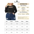 thumbnail image 6 of Unique Bargains Women Plus?Size Long Sleeve Round Neck Cut Out Front Fitted T-Shirts 4X Black, 6 of 6
