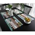 thumbnail image 3 of Positive Energy Positive Words Thanks Home Family Retro Farmhouse Wood Grain Patckwork Placemats for Dinning Table Set of 6 Cloth Table Mats Cotton Linen Place Mats Dinner Mat Farmhouse Table Decor, 3 of 6