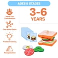 thumbnail image 3 of Wooden Sandwich Stacking Toys, Montessori Toys for Toddlers Kitchen Play Food Educational Preschool Learning Toys Christmas Birthday Gift Kids Toys for Boys Girls 3 4 5 Years Old, 3 of 7
