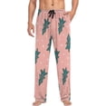 thumbnail image 4 of FREEAMG Men's Pajama Pants with Pockets Sleepwear Lounge Pants Stretch Casual Christmas Trees Pink, 4 of 7