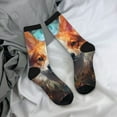 thumbnail image 5 of Daiia Cartoon Pattern Corgi Print Crew Socks – Soft Breathable Long Socks for Men & Women, Moisture-Wicking & Comfortable Daily Wear Socks, One-Size Fits Most (US 5-11), 5 of 6