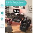 thumbnail image 5 of Computer Desk with Fabric File Drawers Cabinet, 57 Inch Home Office Desks with Filing Cabinet Printer Stand for Small Space, Study Writing Table PC Desks for Bedroom,Black, 5 of 16
