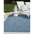 thumbnail image 4 of Unique Loom Solid Collection Casual Transitional Indoor and Outdoor Flatweave Area Rug, 7' x 10', Navy Blue/Light Blue, 4 of 10