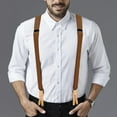 thumbnail image 7 of Buyless Fashion Button End Logger Work 2 Pack Suspenders for Men - 48" Adjustable Straps 1 1/4" - X Shape - 5125-2-Camel, 7 of 7
